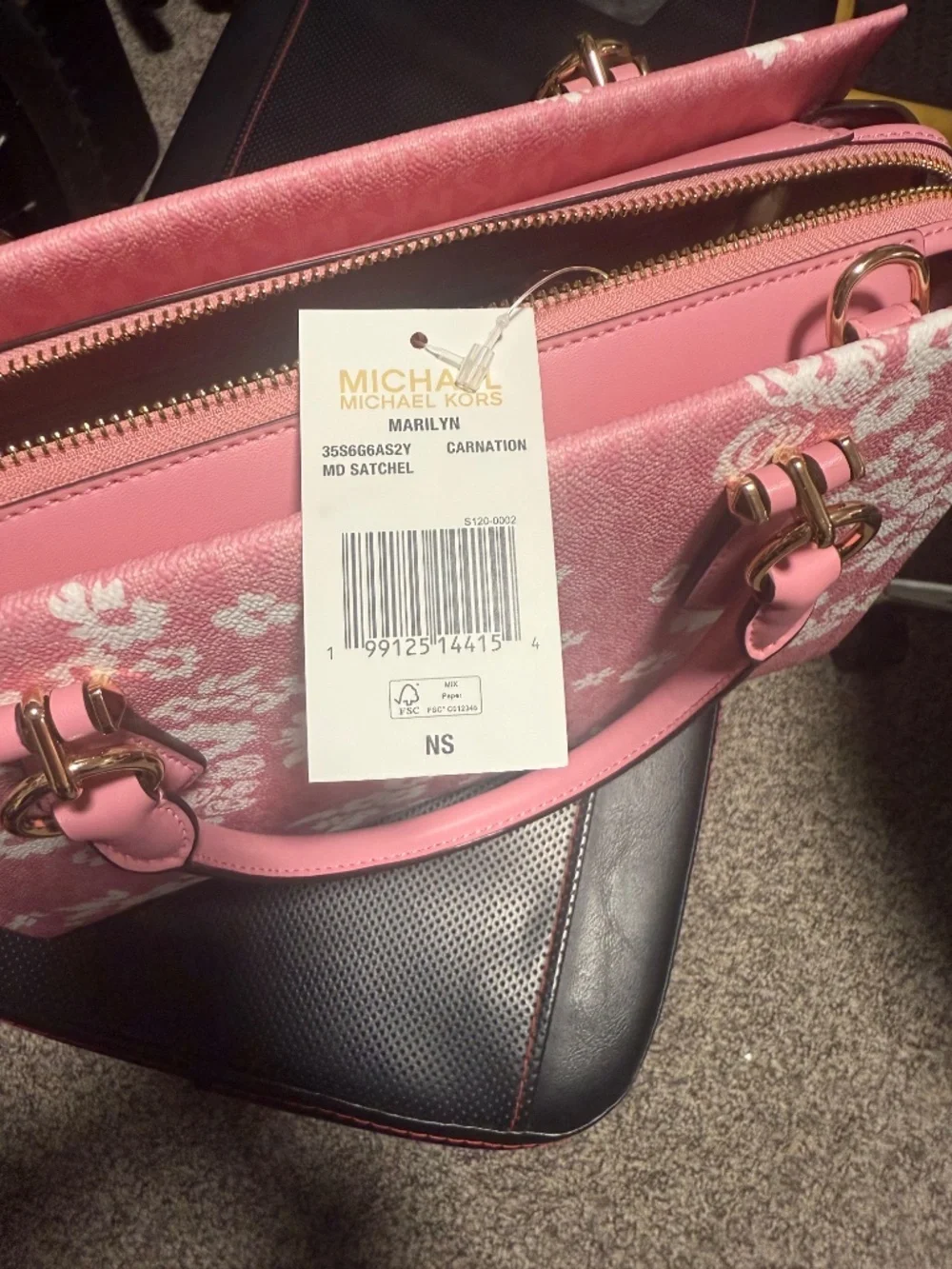Marilyn Medium Printed Signature Logo Satchel